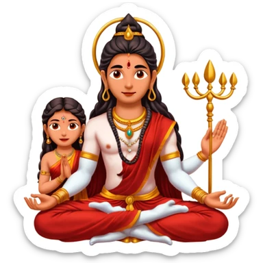 Sitting lord shiva and parvathi sticker