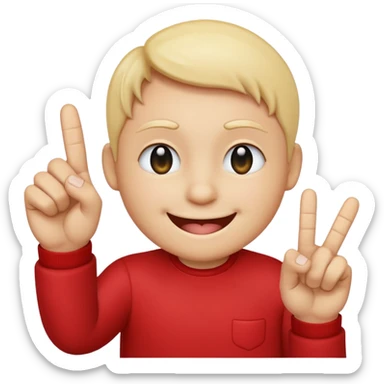 Een mix van een smiley die een middelvinger op steekt en deze: 🥰 sticker