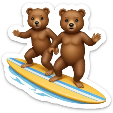 Bears surfing sticker