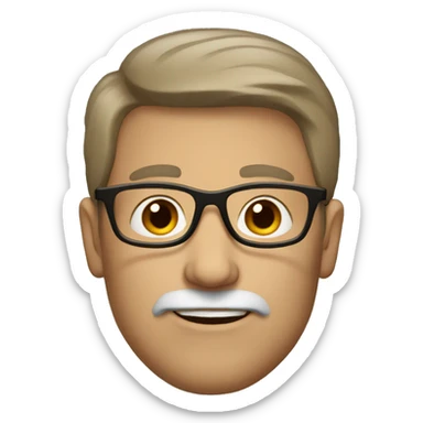 white dad with brown hair and glasse sticker