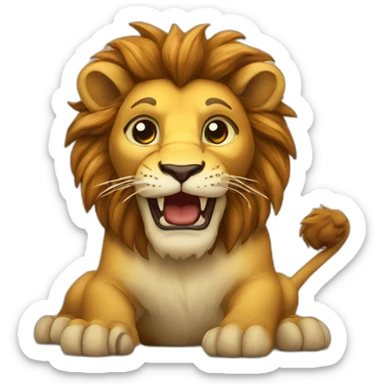 Lion sur un serpent sticker