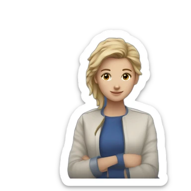 joven nórdica con la tardis detrás sticker