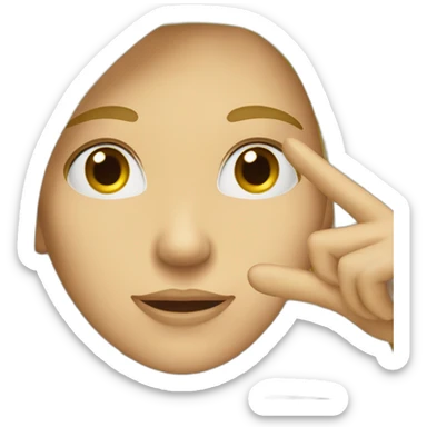 blond woman with hand making a L sign on chin thinking posture sticker