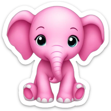 Pink baby elephant sticker