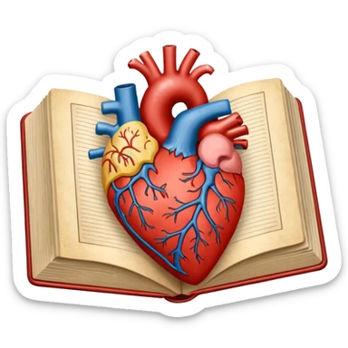 anatomy book with a flourish heart sticker
