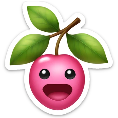 Cherries with light pink bow sticker