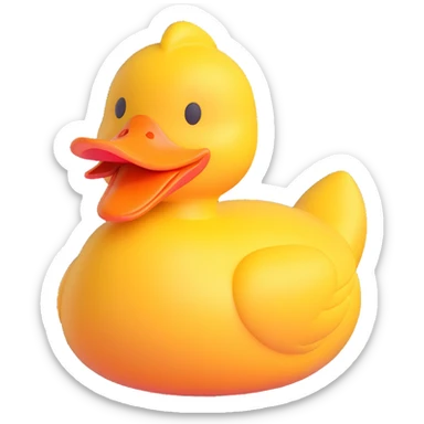 a duck quacking, 3D emoji style sticker