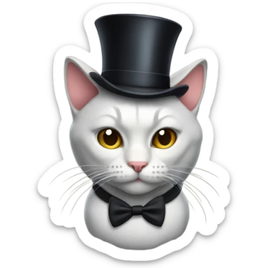 Cat with top hat and big muscles sticker