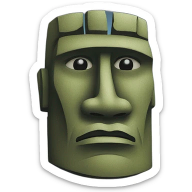 saluting-Easter-island-Moai-head-face sticker