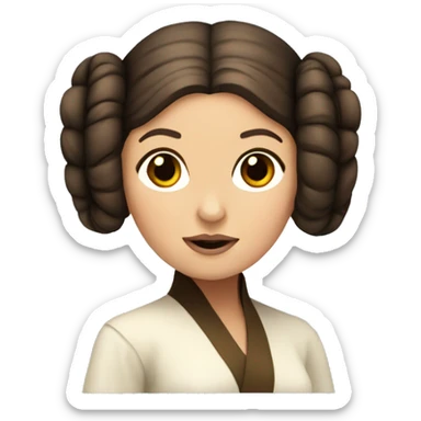 Princess Leia face with hair sticker