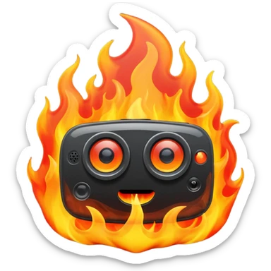 Web Cam on FIRE sticker