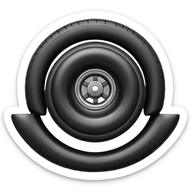 he aircraft's landing gear is one inflated, plump wheel with a strut, black in color, cartoon-style sticker