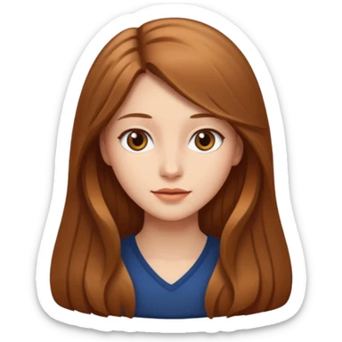 Femme cheveux longs chatain clair sticker