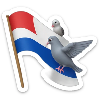 Un drapeau français avec un pigeon sticker