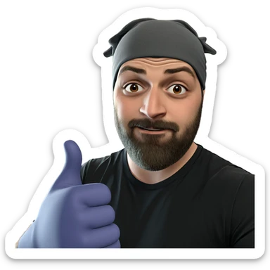 confident guy giving thumbs up sticker