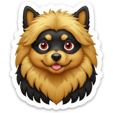 big red eyed black golden dog sticker