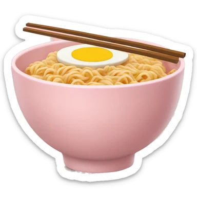 ramen in a light pink bowl  sticker