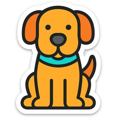 dog color outline icon style sticker