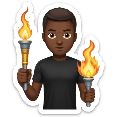 black tshirt black man The torchbearer sticker