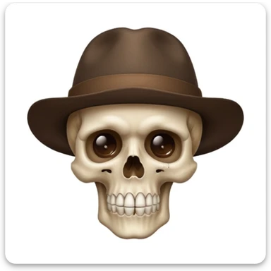 Skull wearing brown hat and hand sing to silence  sticker