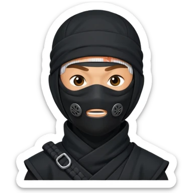  Ninja with mask covering mouth sticker