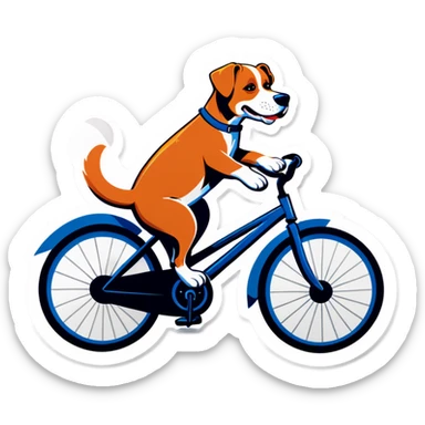 Perro en bicicleta  sticker