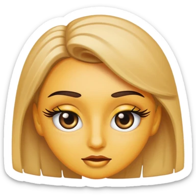 close-up of hazel eyes with long lashes and mascara, emoji style sticker