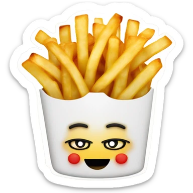 Fries in plate sticker