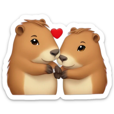 two capybaras in love sticker