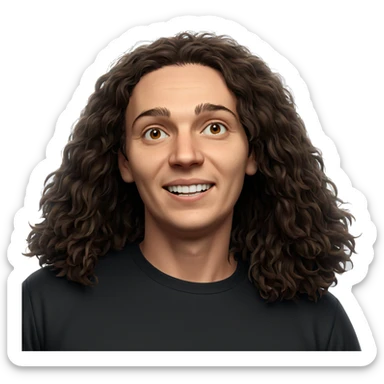 smiling boy with brown hair sticker