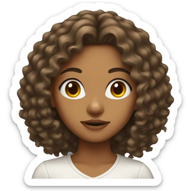 Mixed Girl With Long Curly Hair sticker