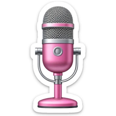 microphone with pink strip on bottom sticker