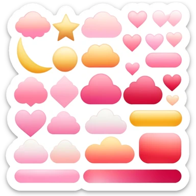 Divine ethereal Romantic pink-red-gold-yellow-white pastel lush gradients aesthetic sticker