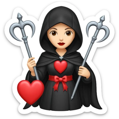 lady reaper with hearts sticker
