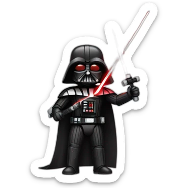 dark vador quin coupe du pain avec son sabre laser sticker