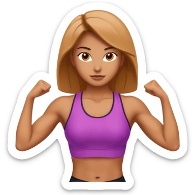 a fit lady in a striking pose sticker