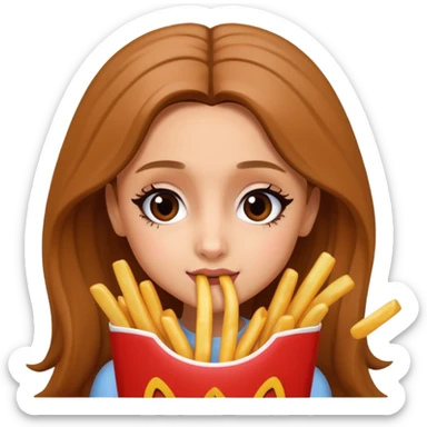 ariana grande munching fries sticker