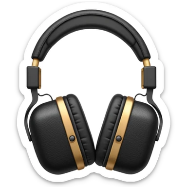 Icon of headphones with square ear pads in the Marshall style. sticker