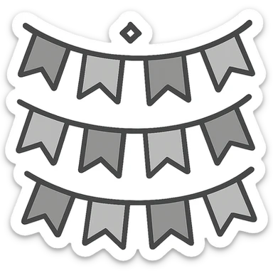 bandeirinhas de São João, minimalista, cores sólidas, formas geométricas sticker