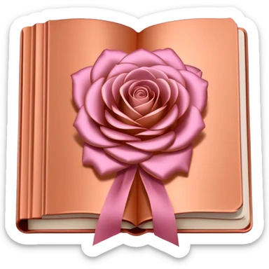 rose gold book with ribbon sticker