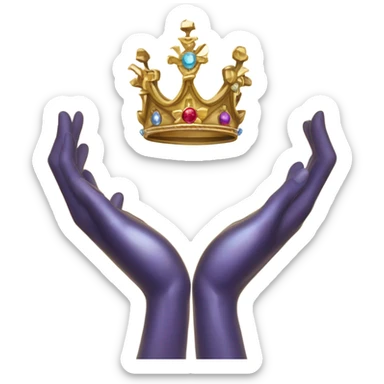(Hands representing humility, sparkles for blessing, and a crown for the kingdom of heaven) sticker