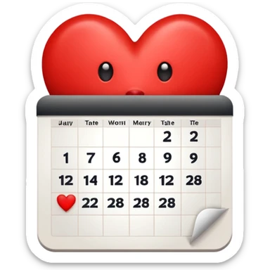 14 de febrero en calendario sticker