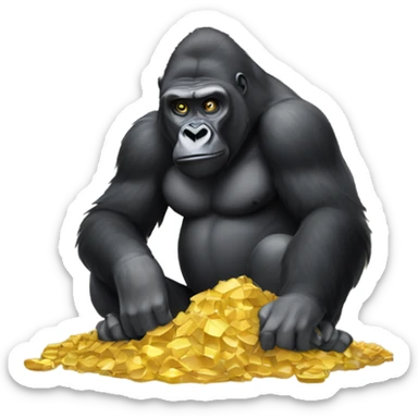 Gorilla digging for gold sticker