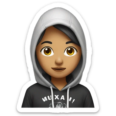 Mexican girl with hoodie saying sup sticker
