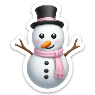cute light pink snowman sticker