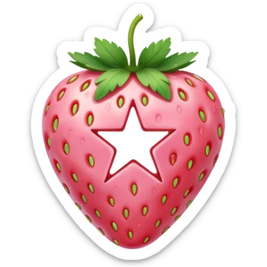 Pentagram on light pink strawberry  sticker