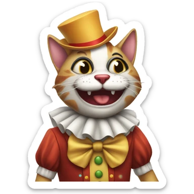 Cute cat clown sticker