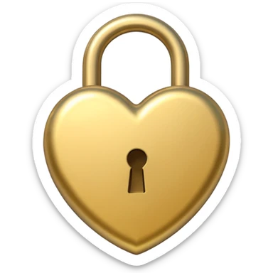basic gold heart lock sticker