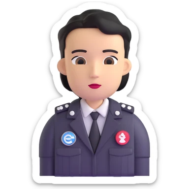 journalist with a press badge sticker