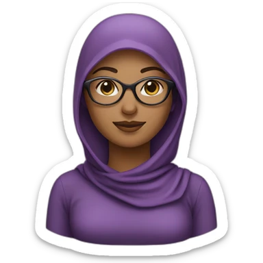 femme musulmane portant des habits mauve et des lunette noire sticker